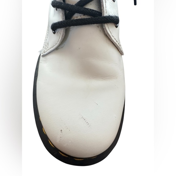 Dr. Martens Womens Jadon White Leather Platform Zipper Combat Boots Size 7 US - Picture 5 of 8